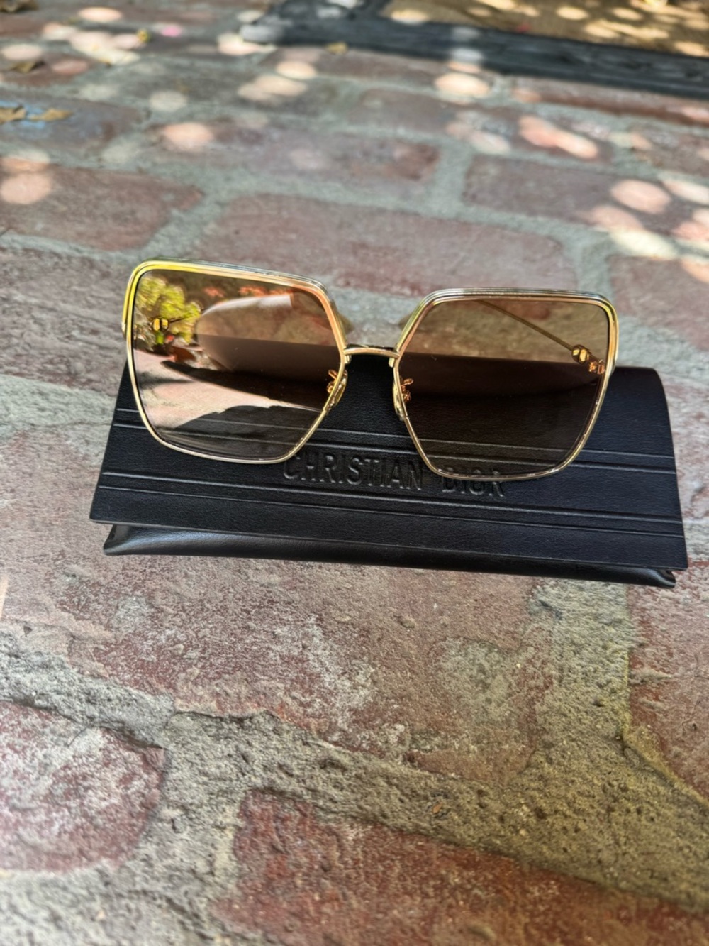 Christian Dior Gold Frame Gradient Women's Sunglasses